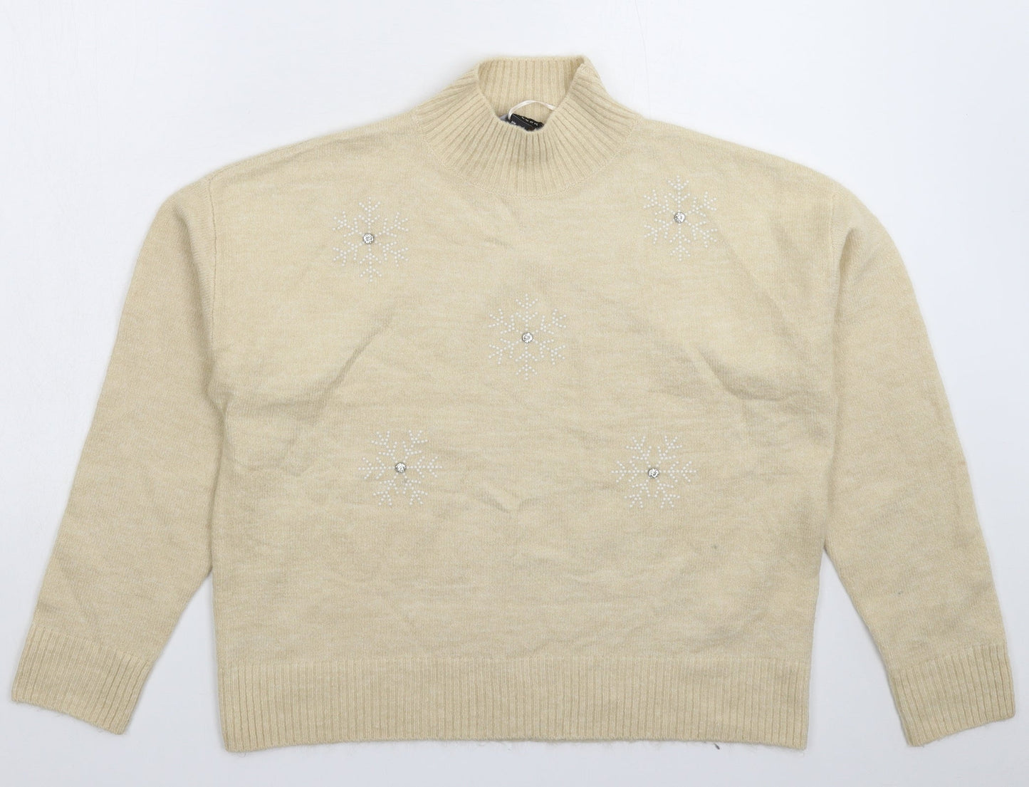 Womens UK Size M New Look Beige Pullover Jumper