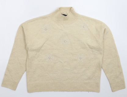Womens UK Size M New Look Beige Pullover Jumper