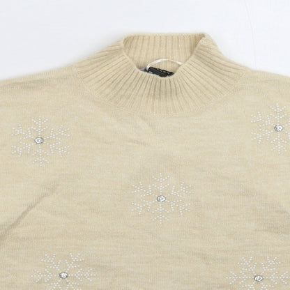 Womens UK Size M New Look Beige Pullover Jumper