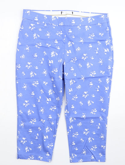 Womens UK Size 36 in Preworn Regular Fit Cropped Blue Trousers
