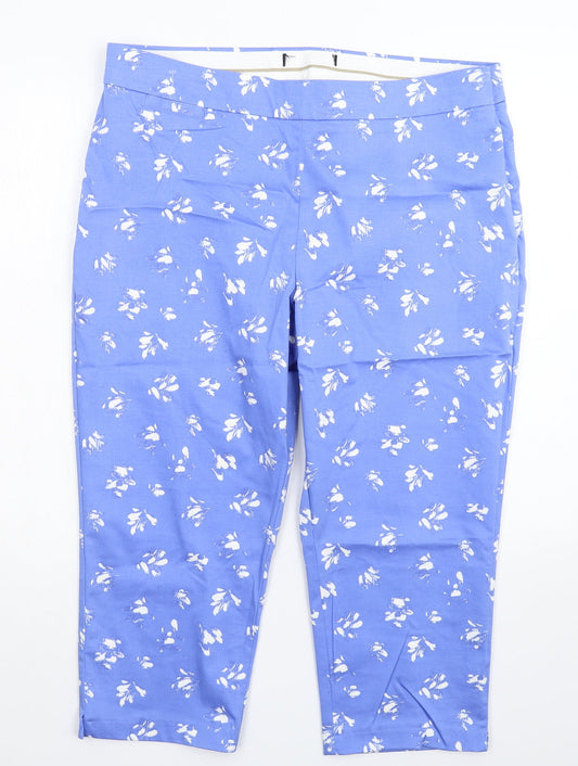 Womens UK Size 36 in Preworn Regular Fit Cropped Blue Trousers