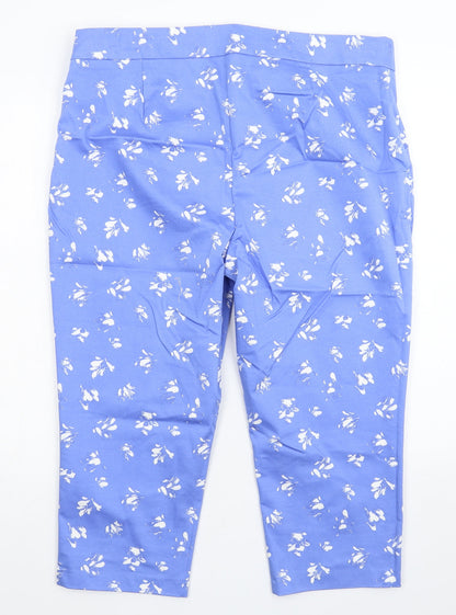 Womens UK Size 36 in Preworn Regular Fit Cropped Blue Trousers