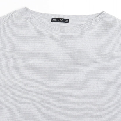 F&F Womens Grey  Knit Pullover Jumper Size 12