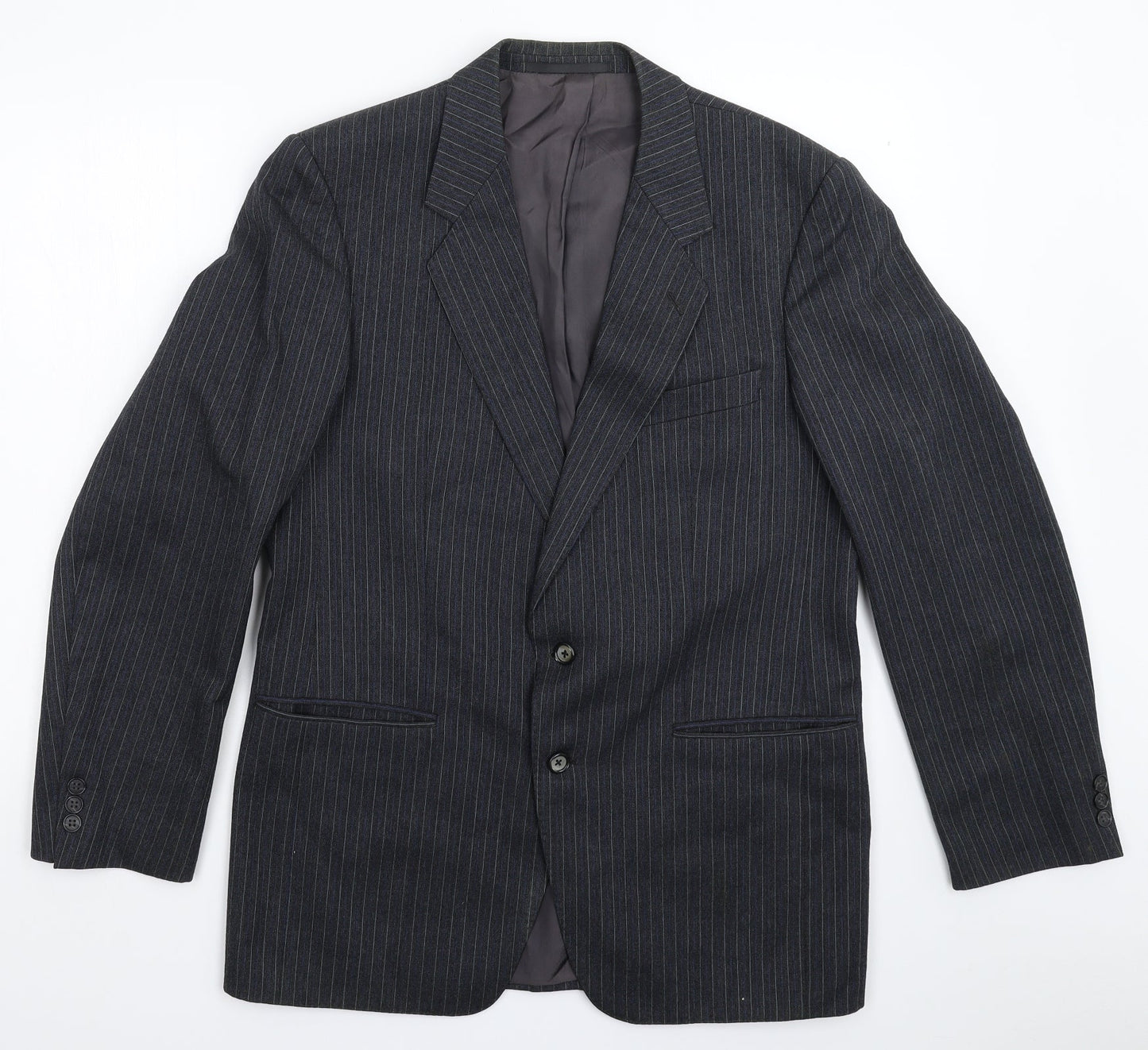 Breuninger Mens Grey Striped  Jacket Suit Jacket Size 40
