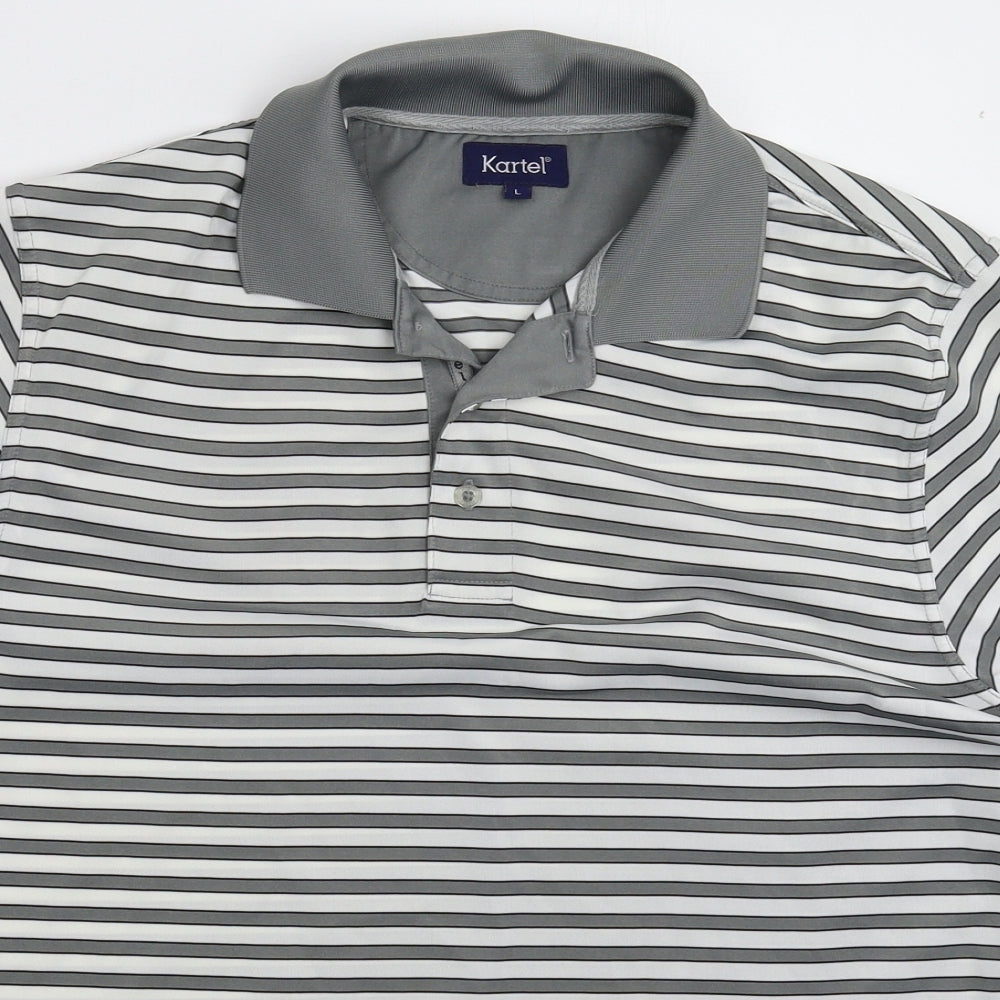 Kartel Mens Multicoloured Striped   Polo Size L