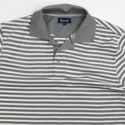 Kartel Mens Multicoloured Striped   Polo Size L