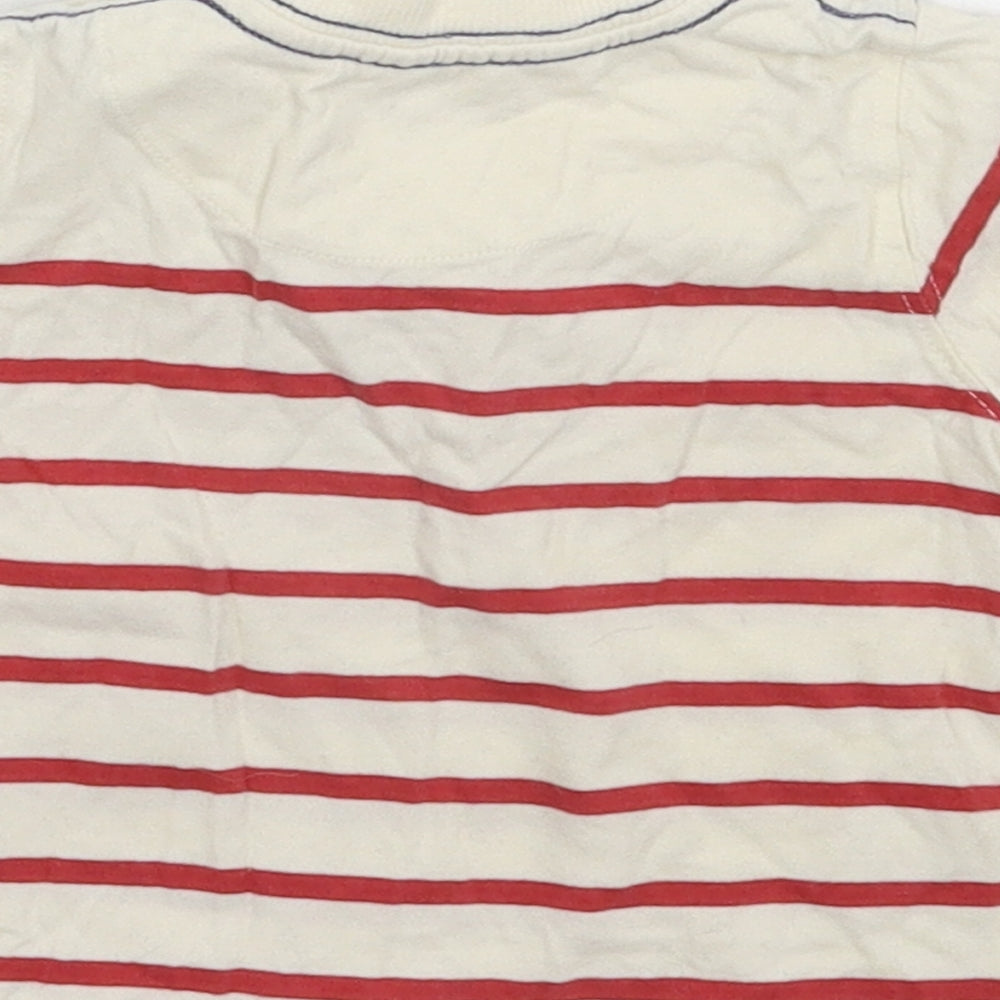 John Lewis Baby White Striped  Basic T-Shirt Size 3-6 Months