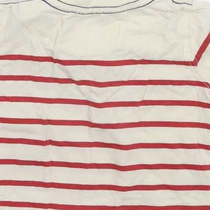 John Lewis Baby White Striped  Basic T-Shirt Size 3-6 Months