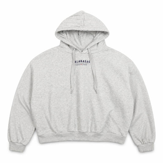 Front view of Divided women’s grey pullover hoodie, size L