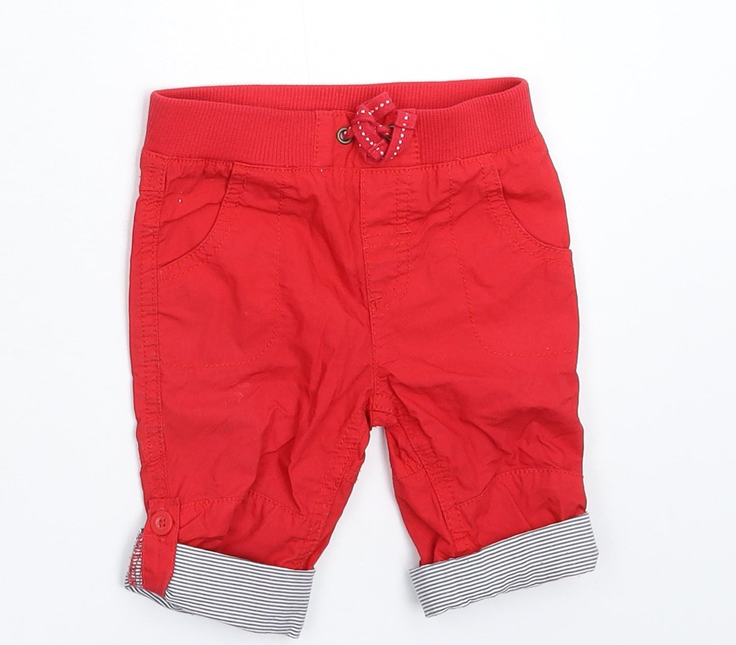 John Lewis Baby Red   Cropped Trousers Size 3-6 Months  - Shorts