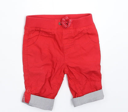 John Lewis Baby Red   Cropped Trousers Size 3-6 Months  - Shorts