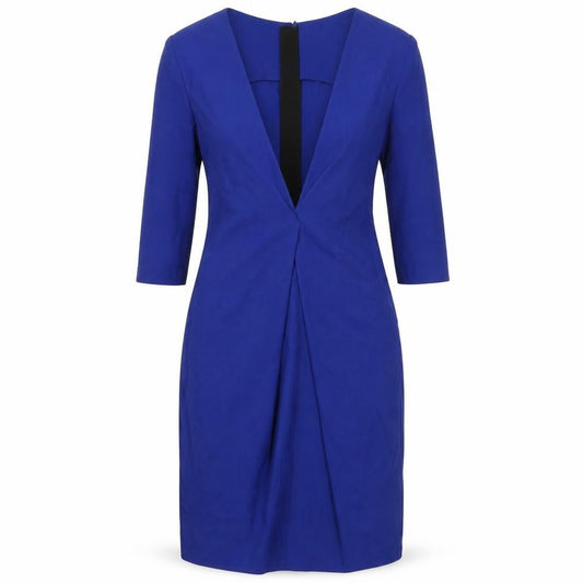 Front view of ASOS women’s blue pencil dress, size UK 6