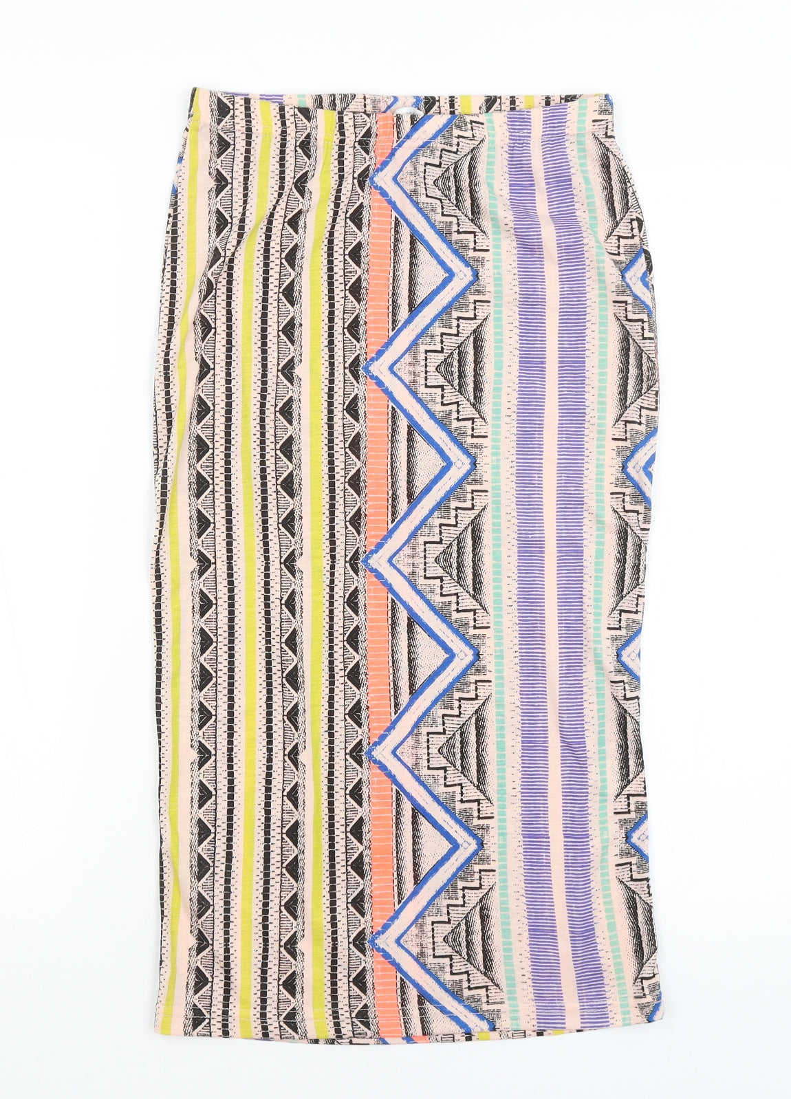 Glamorous Womens Beige Geometric  A-Line Skirt Size 10