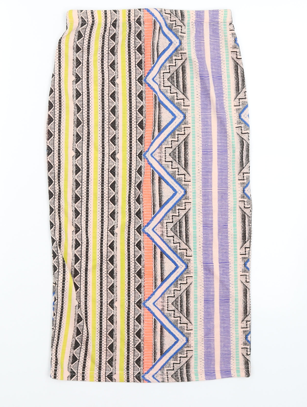 Glamorous Womens Beige Geometric  A-Line Skirt Size 10