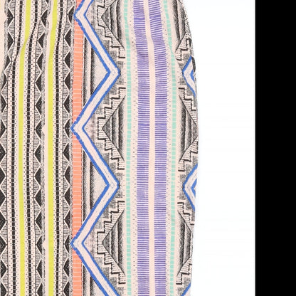 Glamorous Womens Beige Geometric  A-Line Skirt Size 10