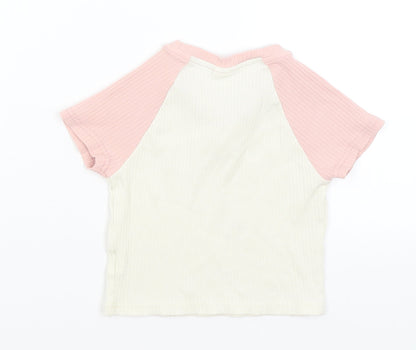 SheIn Girls White   Cropped T-Shirt Size 14 Years  - Dinosaurs
