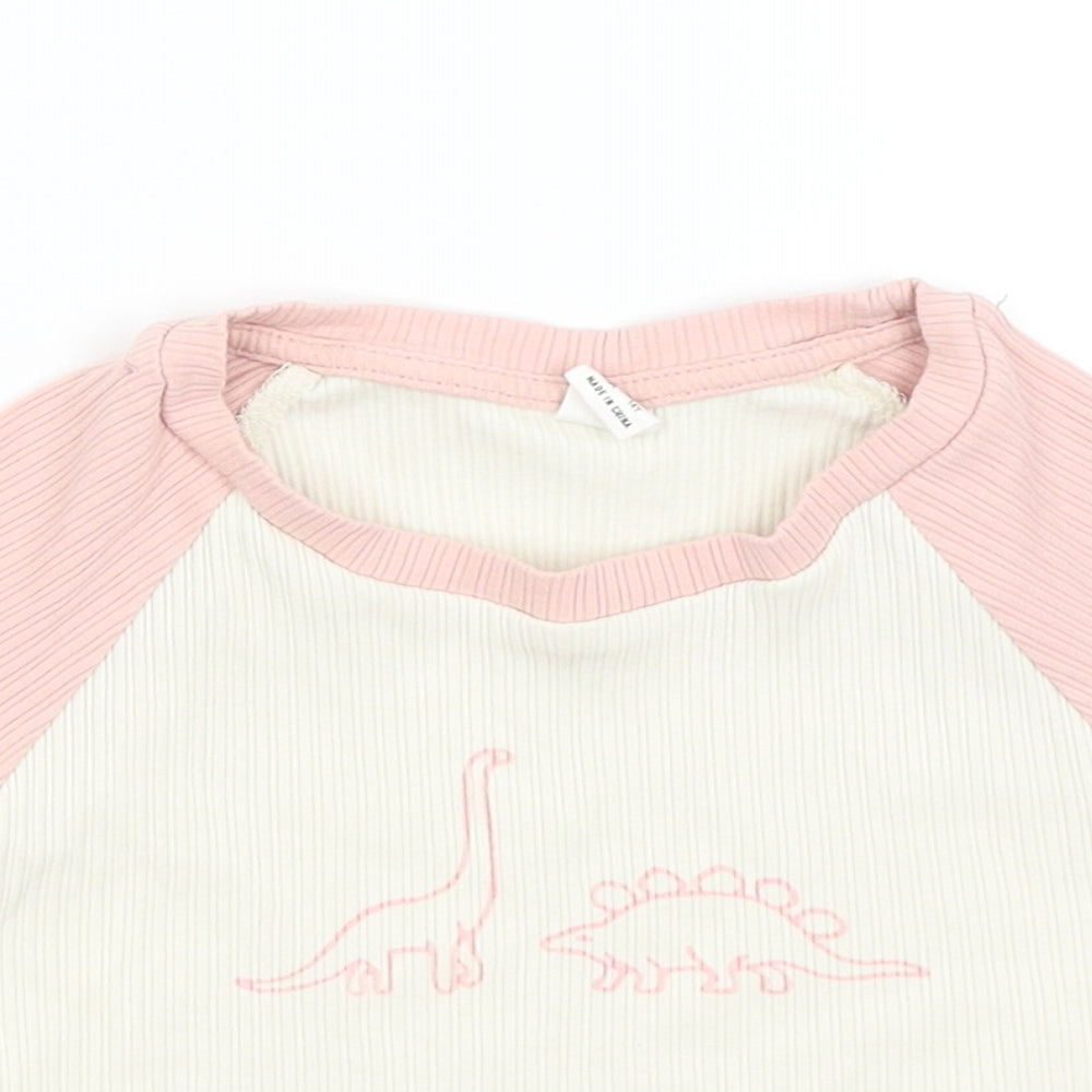 SheIn Girls White   Cropped T-Shirt Size 14 Years  - Dinosaurs