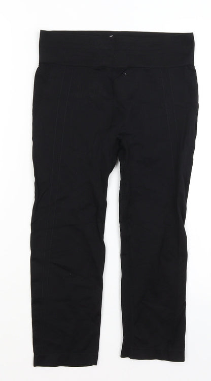 Workout Womens Black   Cropped Leggings Size 10 L19 in