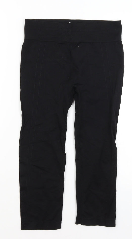 Workout Womens Black   Cropped Leggings Size 10 L19 in