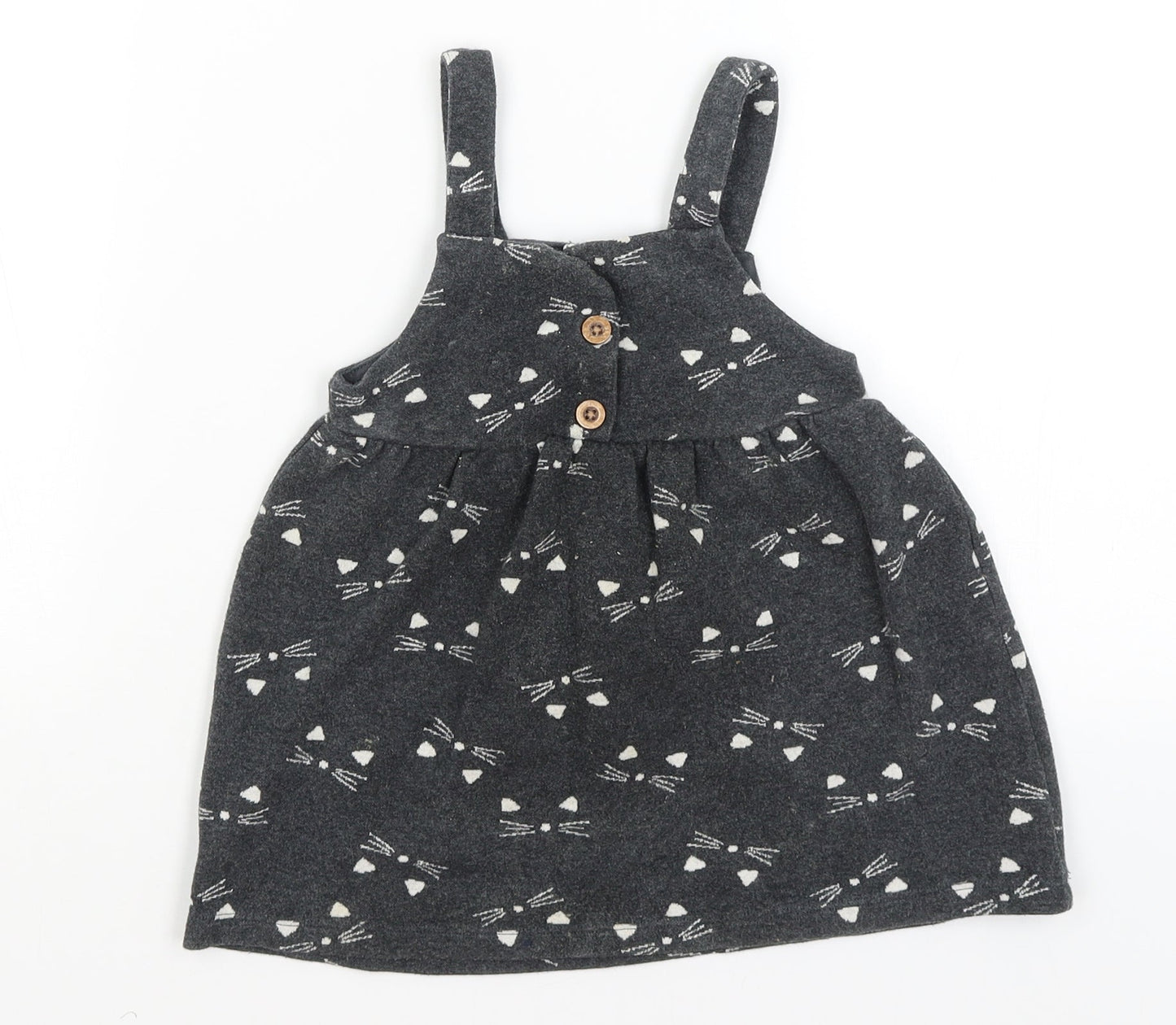 F&F Baby Grey   Fit & Flare  Size 18-24 Months  - Cat Faces