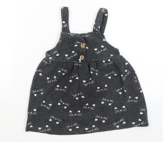 F&F Baby Grey   Fit & Flare  Size 18-24 Months  - Cat Faces