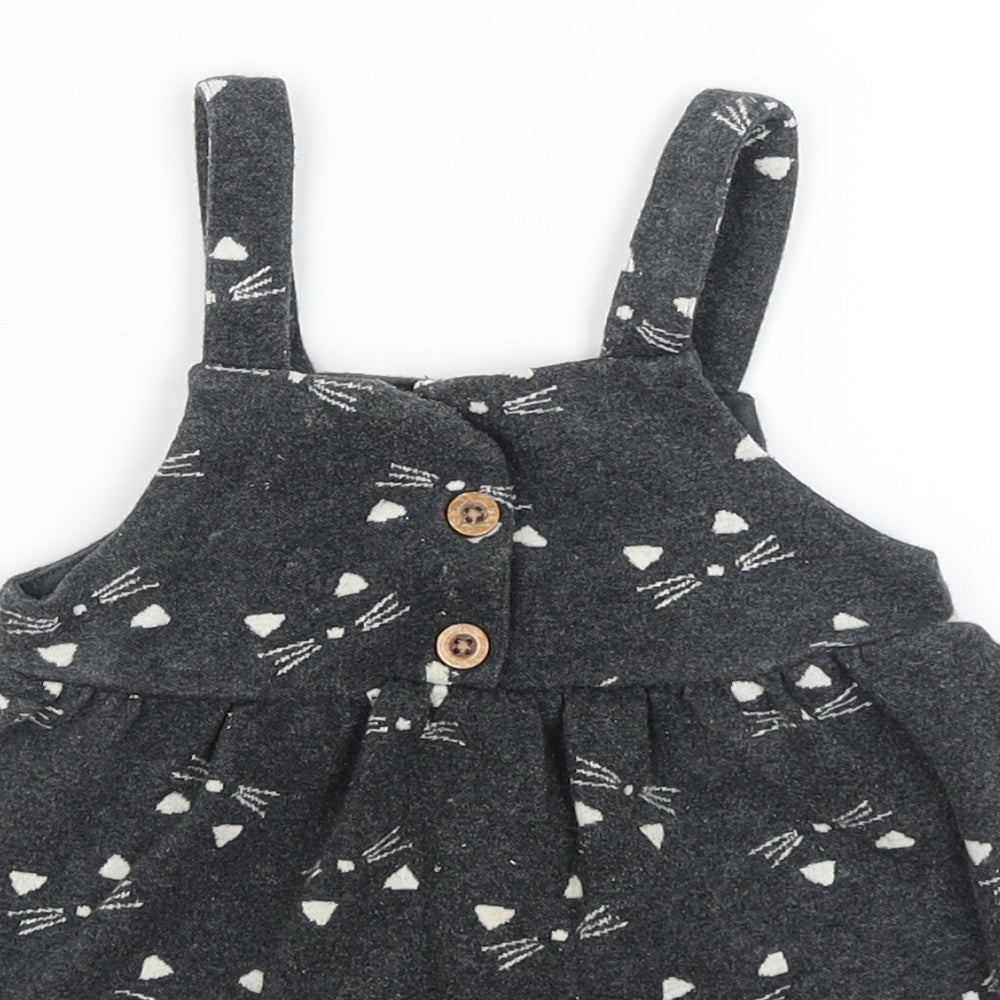 F&F Baby Grey   Fit & Flare  Size 18-24 Months  - Cat Faces