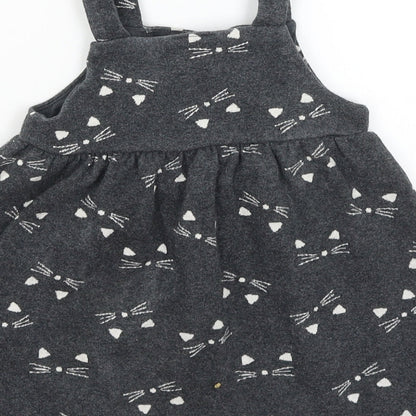 F&F Baby Grey   Fit & Flare  Size 18-24 Months  - Cat Faces