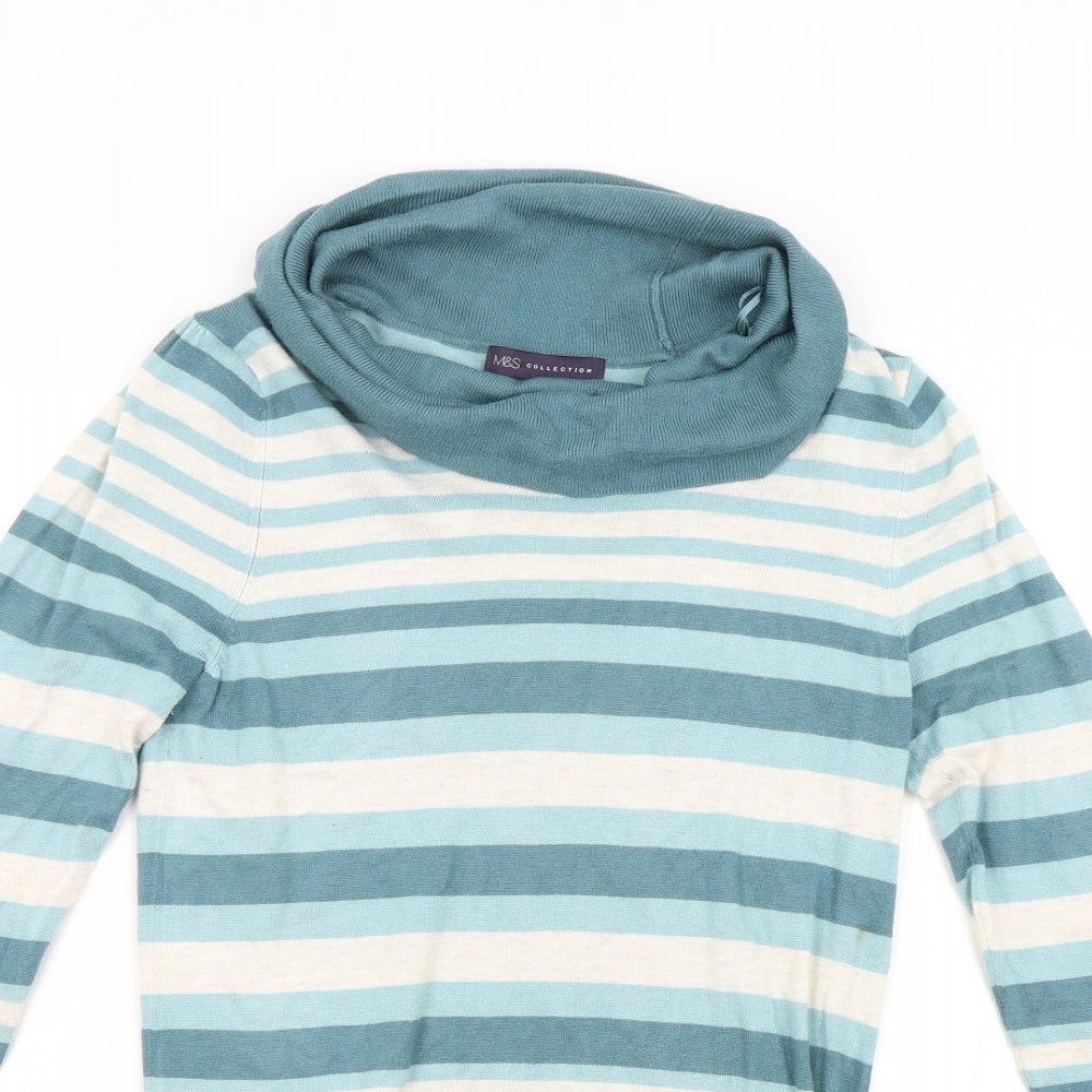 Womens UK Size 10 M&S Green Pullover Jumper
