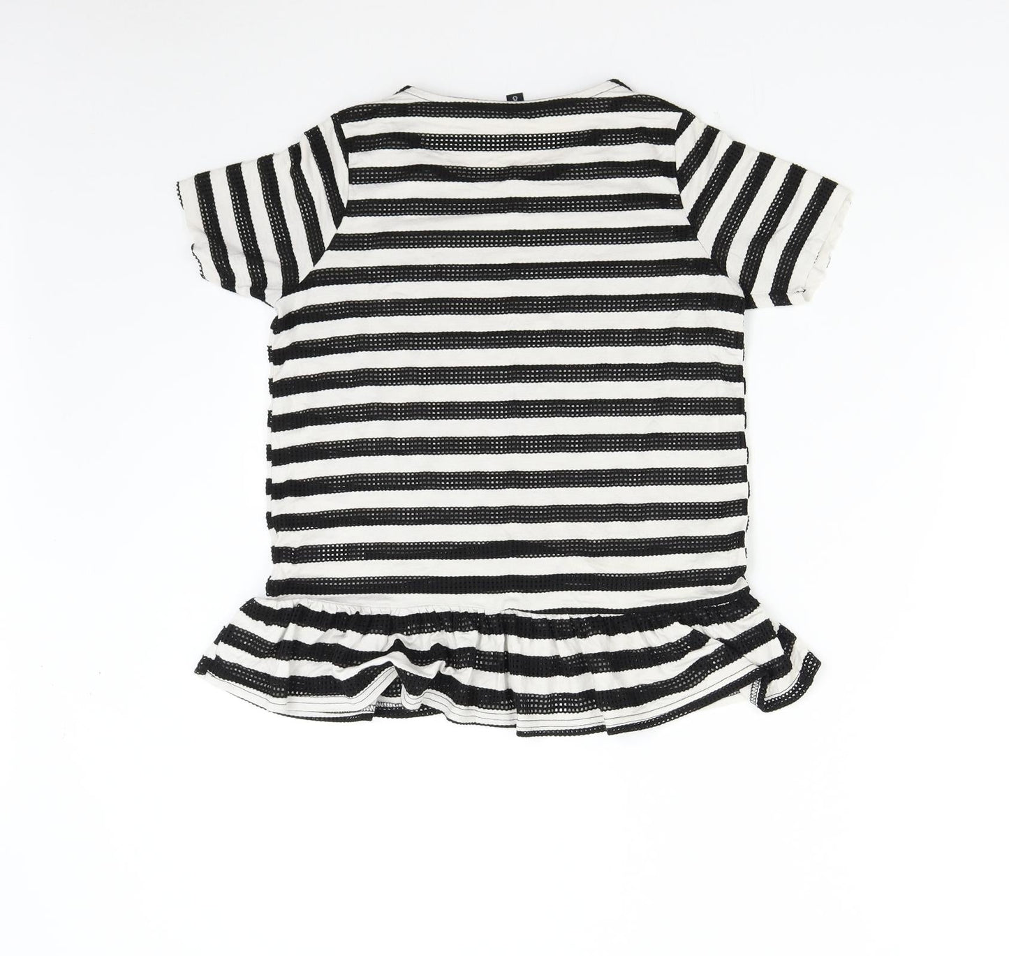 Blonde & Blonde Womens Multicoloured Striped  Basic T-Shirt Size 8