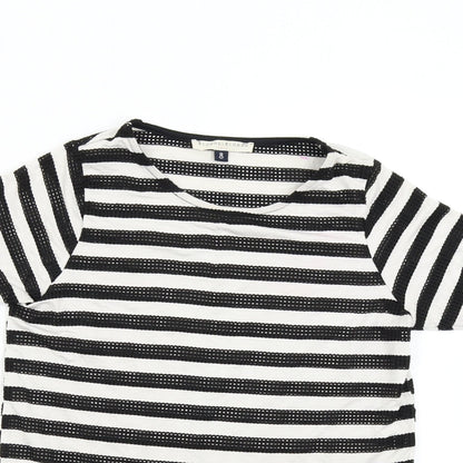 Blonde & Blonde Womens Multicoloured Striped  Basic T-Shirt Size 8
