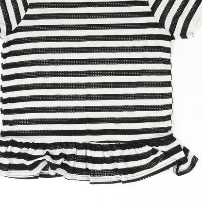 Blonde & Blonde Womens Multicoloured Striped  Basic T-Shirt Size 8