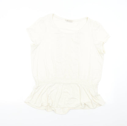 M&S Womens Ivory   Basic T-Shirt Size 16