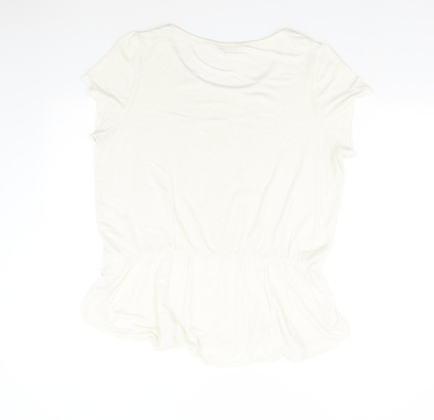 M&S Womens Ivory   Basic T-Shirt Size 16