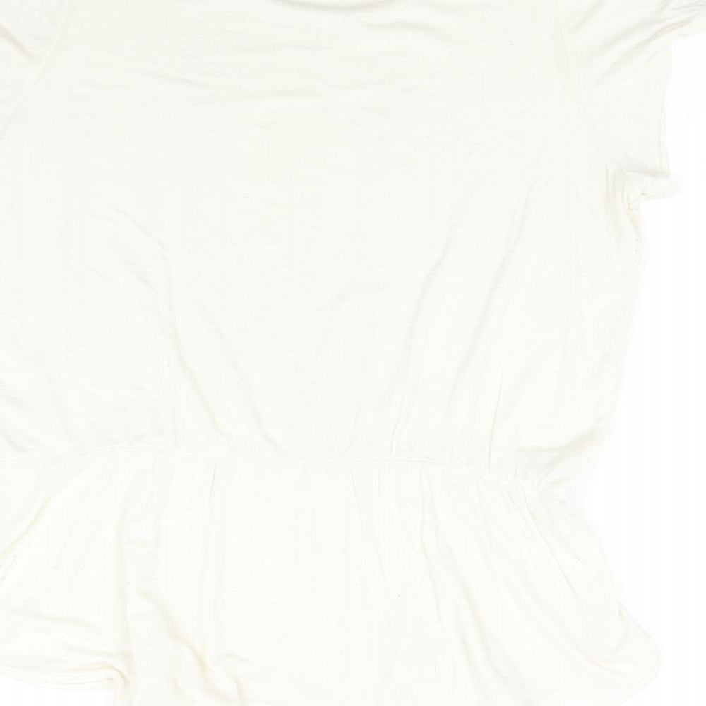 M&S Womens Ivory   Basic T-Shirt Size 16