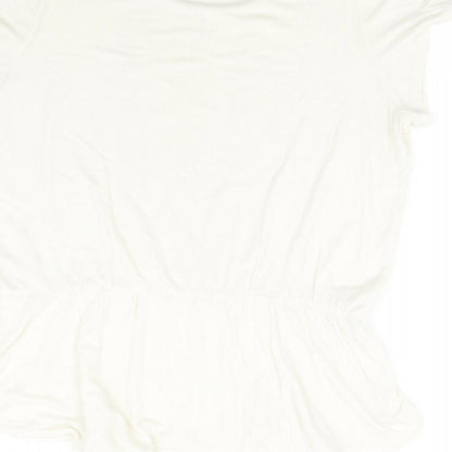 M&S Womens Ivory   Basic T-Shirt Size 16