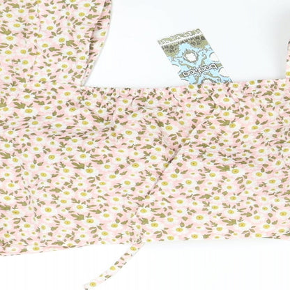 Boohoo Womens Pink Floral  Basic Blouse Size 12