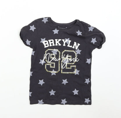 Primark Girls Black   Basic T-Shirt Size 9-10 Years  - Stars NYC