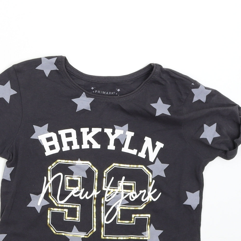 Primark Girls Black   Basic T-Shirt Size 9-10 Years  - Stars NYC