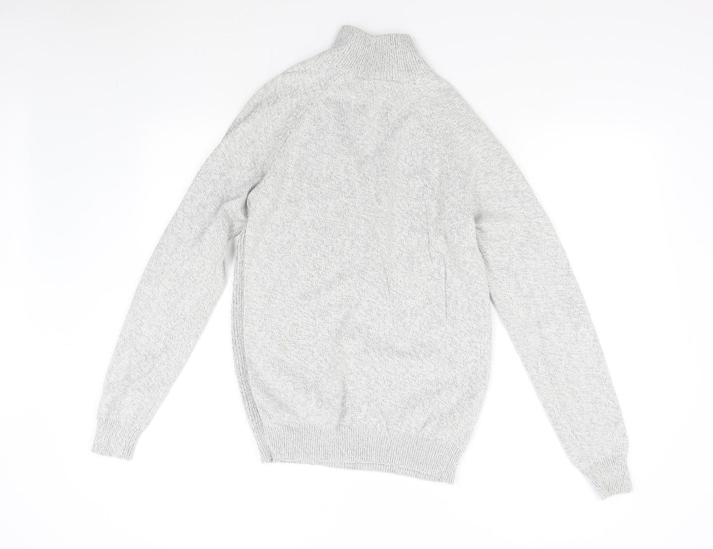 George Mens Grey  Knit Henley Jumper Size M