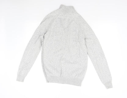 George Mens Grey  Knit Henley Jumper Size M
