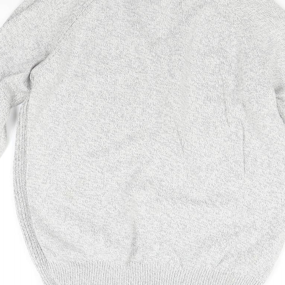 George Mens Grey  Knit Henley Jumper Size M