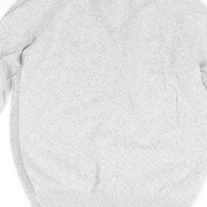George Mens Grey  Knit Henley Jumper Size M