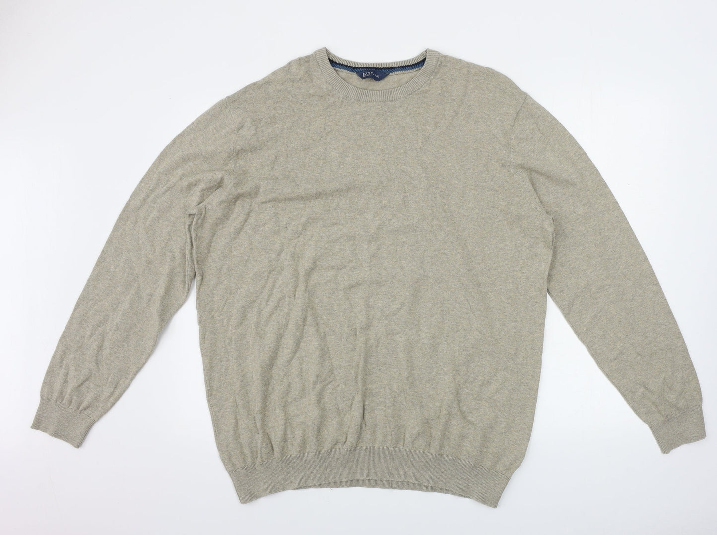 Easy Mens Beige   Pullover Jumper Size 2XL