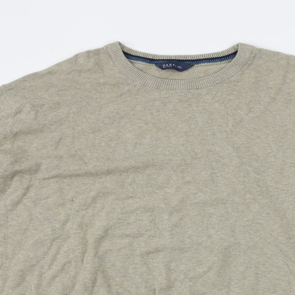 Easy Mens Beige   Pullover Jumper Size 2XL