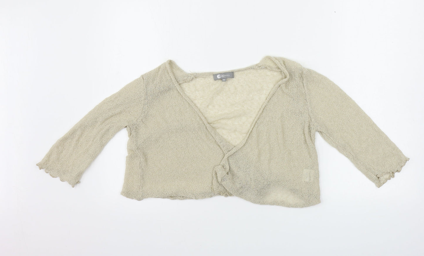 Womens UK Size M Mia Moda Beige Cardigan Jumper