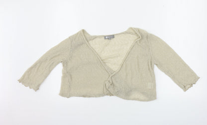 Womens UK Size M Mia Moda Beige Cardigan Jumper