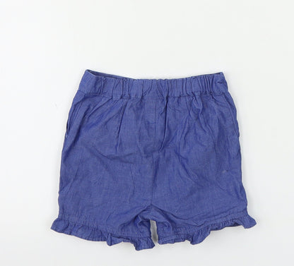 Marks and Spencer Girls Blue   Cargo Trousers Size 9-12 Months