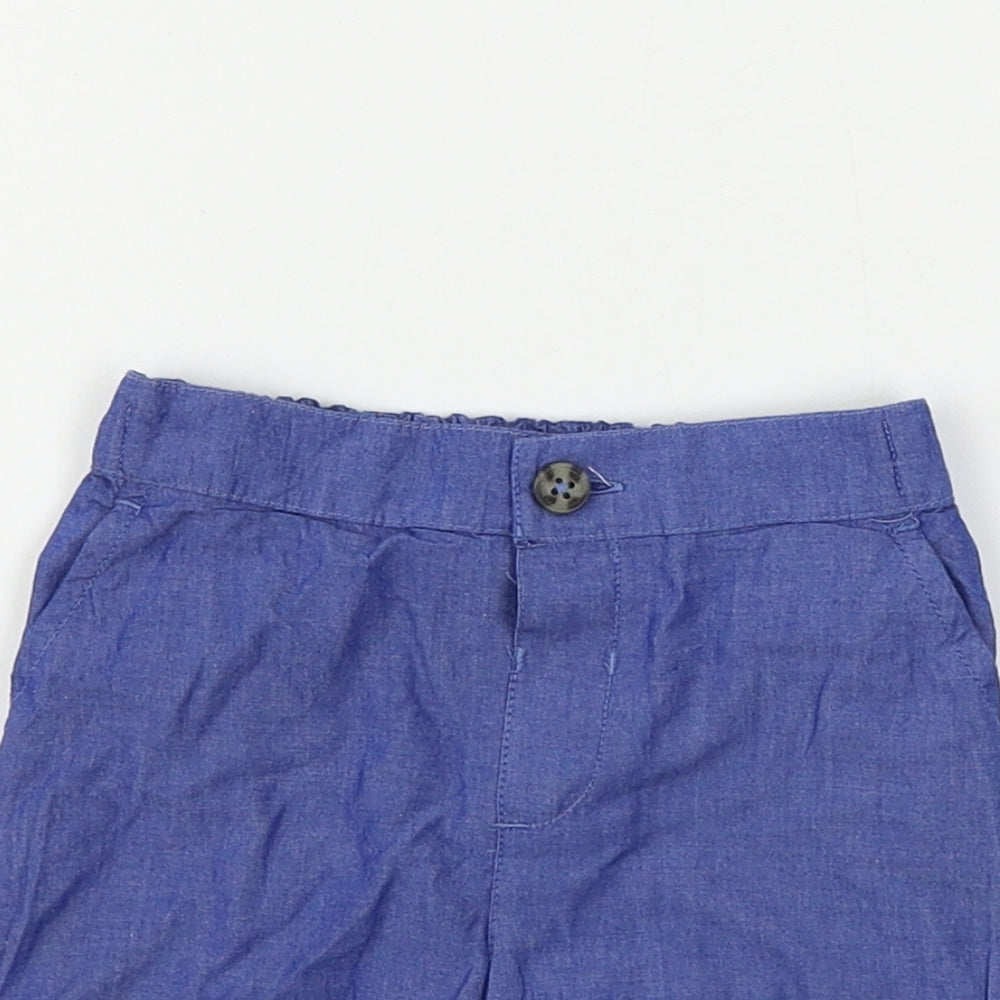 Marks and Spencer Girls Blue   Cargo Trousers Size 9-12 Months