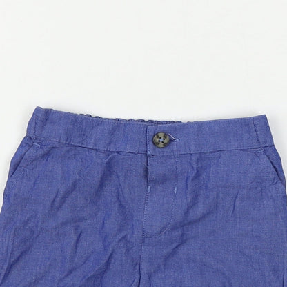 Marks and Spencer Girls Blue   Cargo Trousers Size 9-12 Months