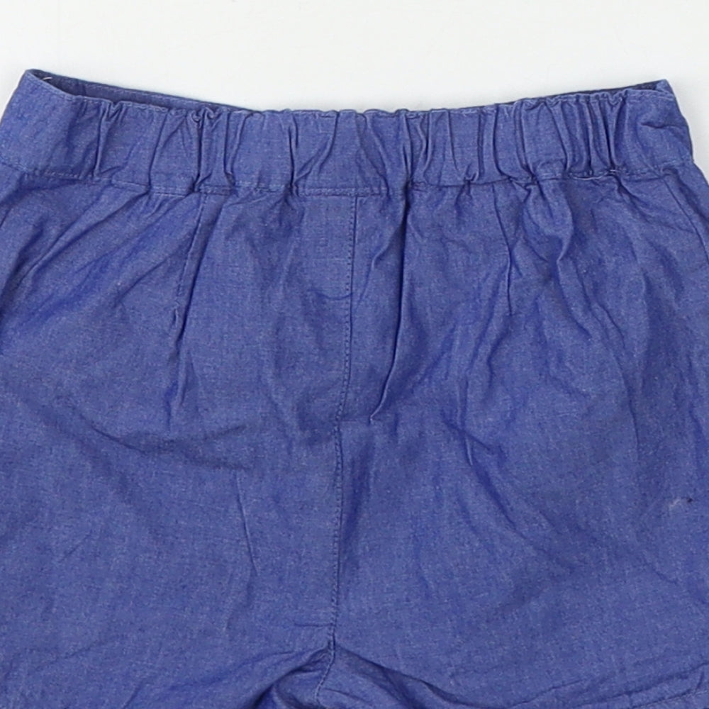 Marks and Spencer Girls Blue   Cargo Trousers Size 9-12 Months